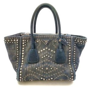 RARE Prada Denim Studded Bag